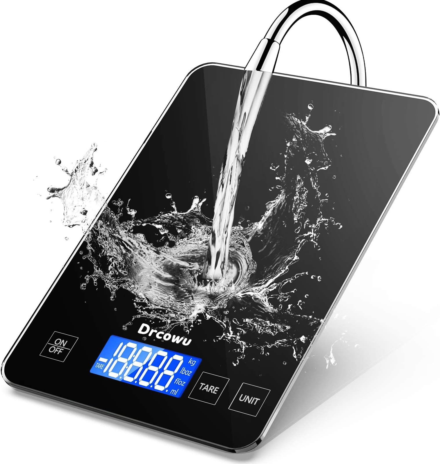 Large Kitchen Food Scales, Digital Weighing Scale for Baking and Cooking, 15kg/33lb Electronic Kitchen Scales with 1g/0.1oz accuracy, Grams and Oz, Backlight LCD, Black