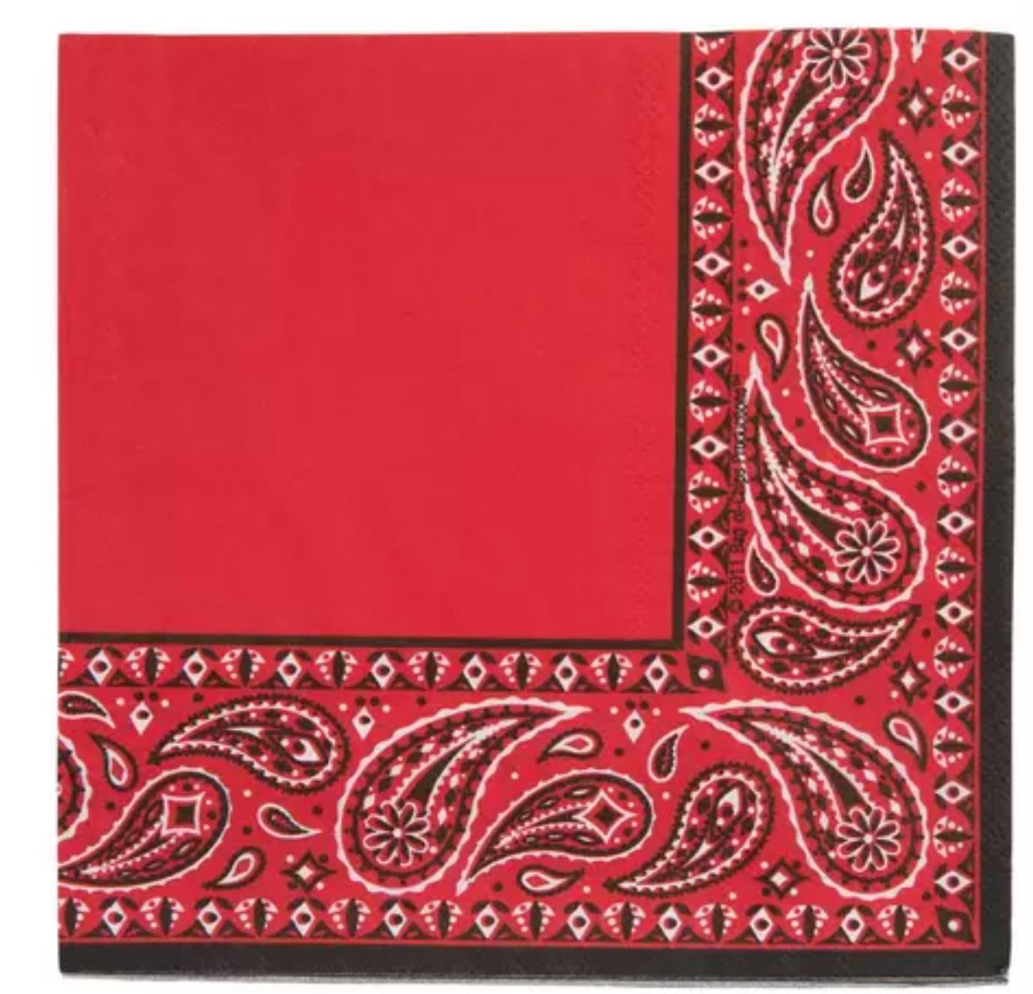 100 Rote Bandana-Servietten – 12,7x12,7 Cm, 3-lagig, Paisley-Druck, Für Western-Partys, Geburtstag, Hochzeit