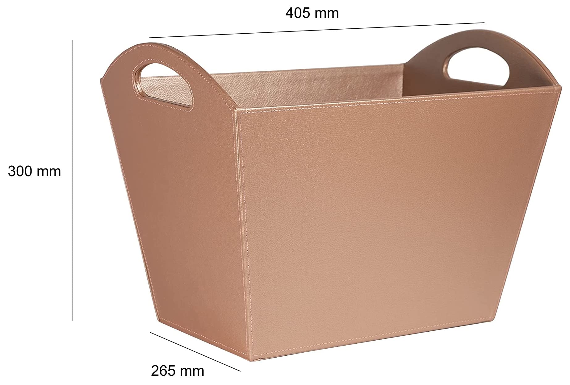 Portariviste In Ecopelle - Colore Rosa Cipria, 30x40.5x26.5 Cm, Con Maniglie, Organizer Per Documenti E Giornali - Foto 10