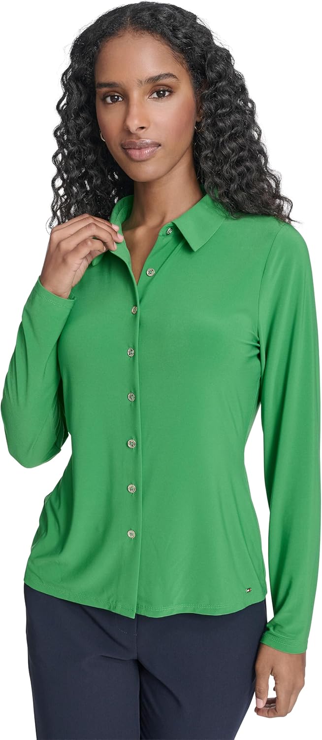 Tommy Hilfiger Womens Soft Work Top Long Sleeve Knit Top