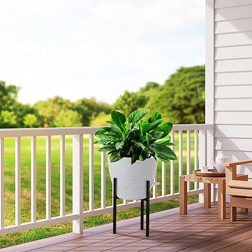 Miniatura 7 de Macetas grandes de riego automático de 12 pulgadas, macetas de plástico con depósito profundo extraíble de 60 onzas y agujeros de drenaje de malla