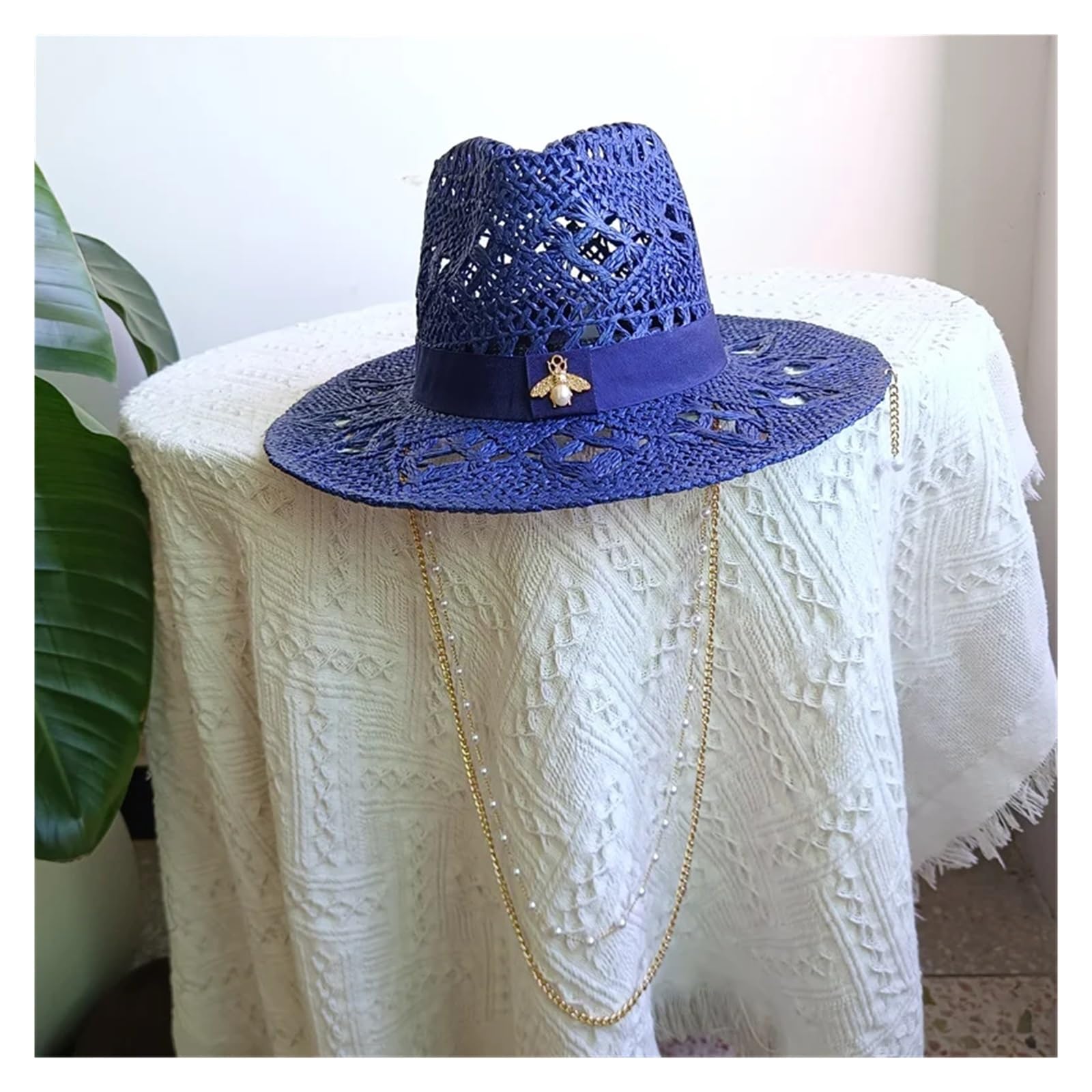 Sombreros de Paja Verano, compatibles con Mujeres, Moda, Metal, Letra Abeja, Vestido Fiesta for Mujer, Sombrero Sol Playa Viaje, Femenino