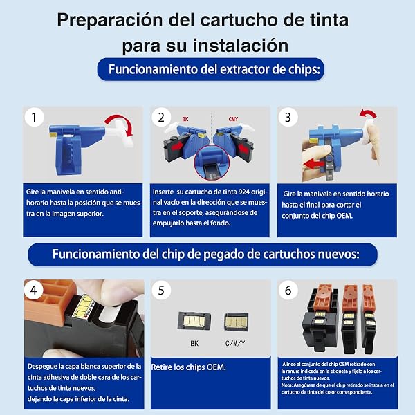 KINGWAY 924 Cartuchos de Tinta Compatibles con HP 924 para HP OfficeJet 8120e 8122e 8125e 8132e 8124e 8130e 8134e 8135e 8138e 8139e (4 Pack,Sin Chip) - 4