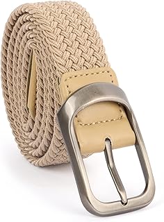 Belts for Men Elastic, Men Belts Stretch Elasticated Belts for Men, Braided Woven Belts for Men Jeans Shorts Trousers, Casual Belts