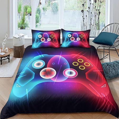 Juego de ropa de cama con estampado 3D, funda de edredón de 3 piezas para niños y adultos con fundas de almohada de microfibra con cierre de