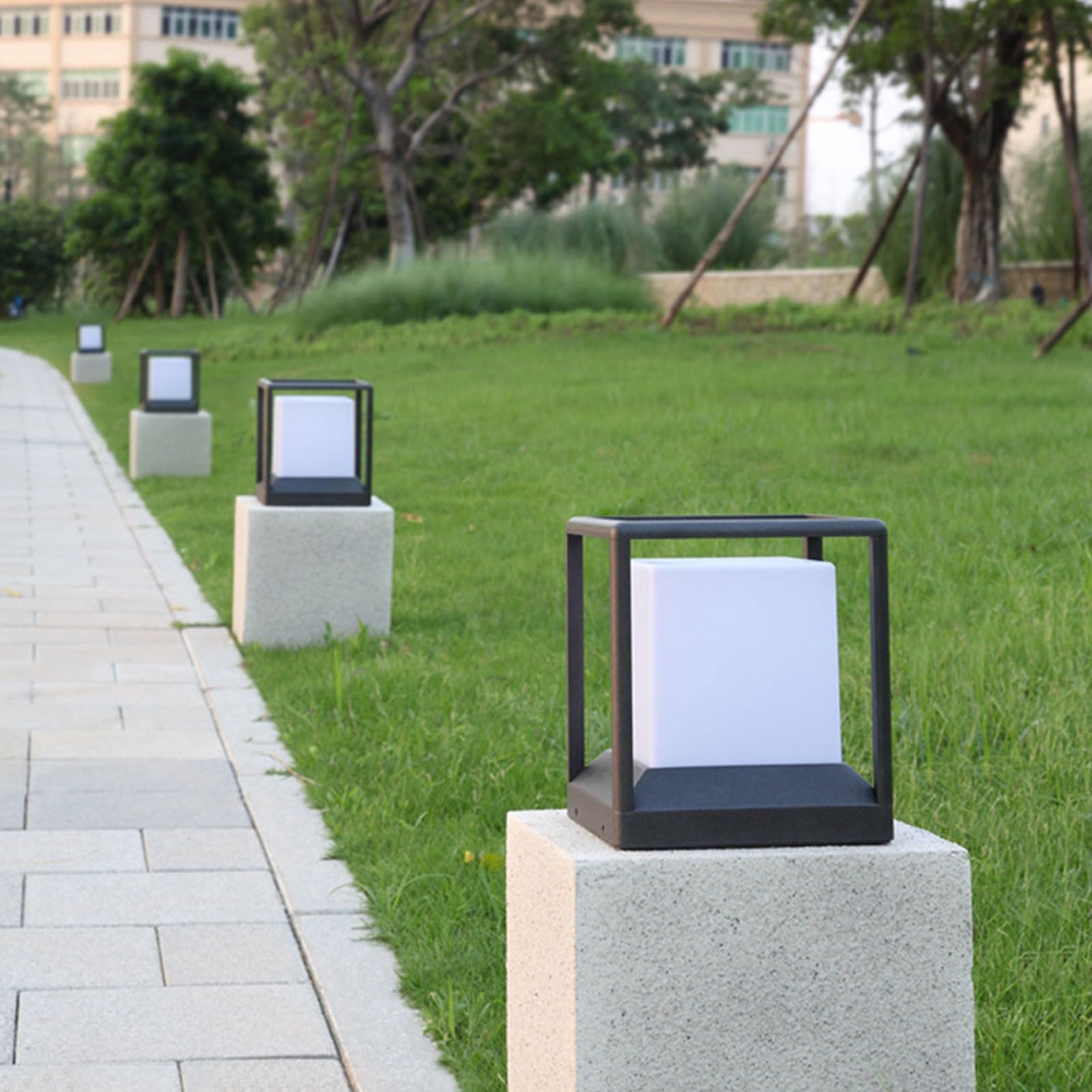 Moderna lampada a colonna per esterni, semplice, IP65, impermeabile, in alluminio, per giardino, patio, recinzione, superficie piatta, decorazione per lanterna stradale (dimensioni: