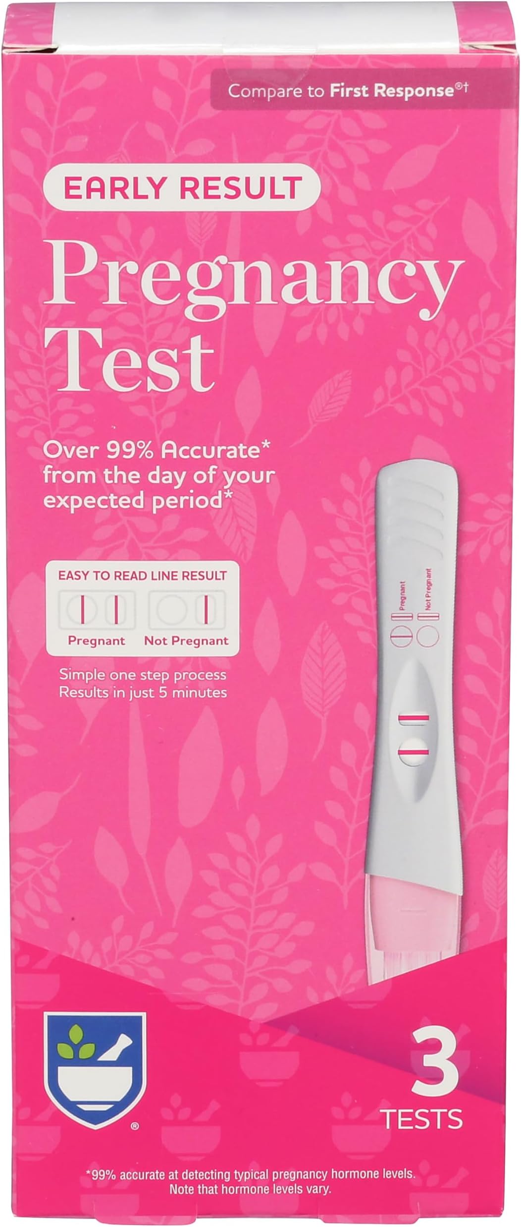 Rite Aid Pharmacy Pregnancy Test, Early Result, 3 Tests