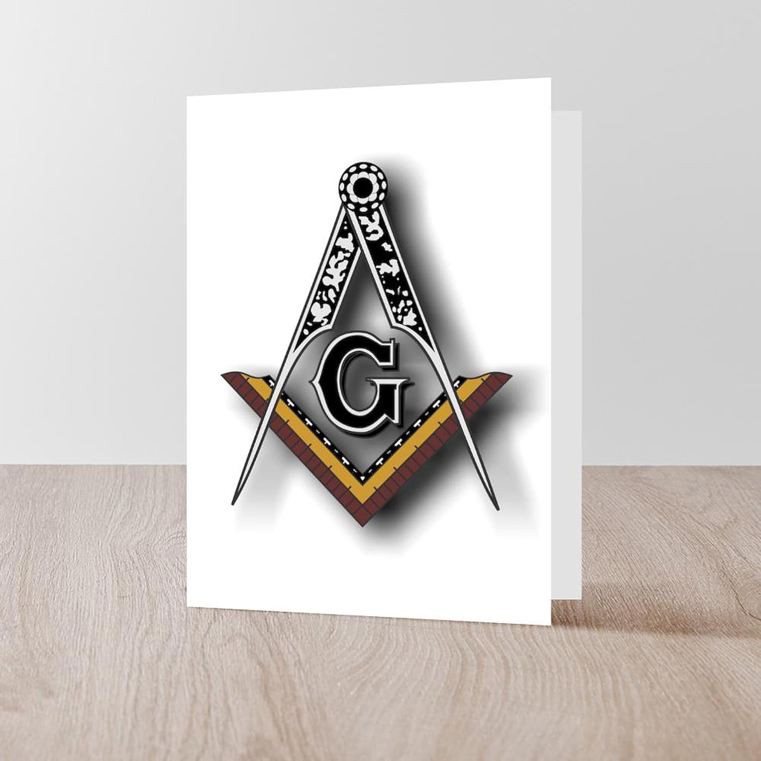 CafePress Masonic Square And Compass Greeting Cards Greeting Card (20-pack), Note Card with Blank Inside, Birthday Card Matte