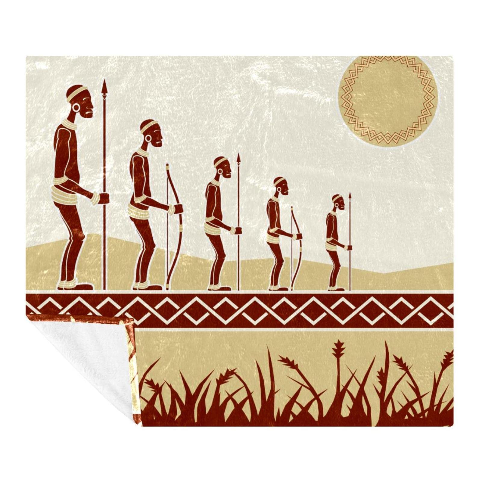 Plaid polaire Ancient African People, couverture microfibre pour canapé et voyage en famille