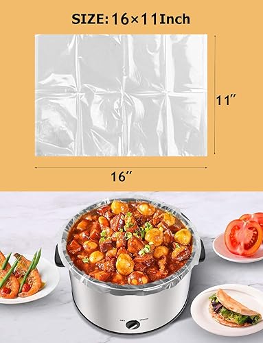 Miniatura 4 de 48 forros para olla de cocción lenta, tamaño pequeño (11 x 16 pulgadas), bolsas de cocina desechables para cocina de 1 a 3 cuartos de galón, seguras