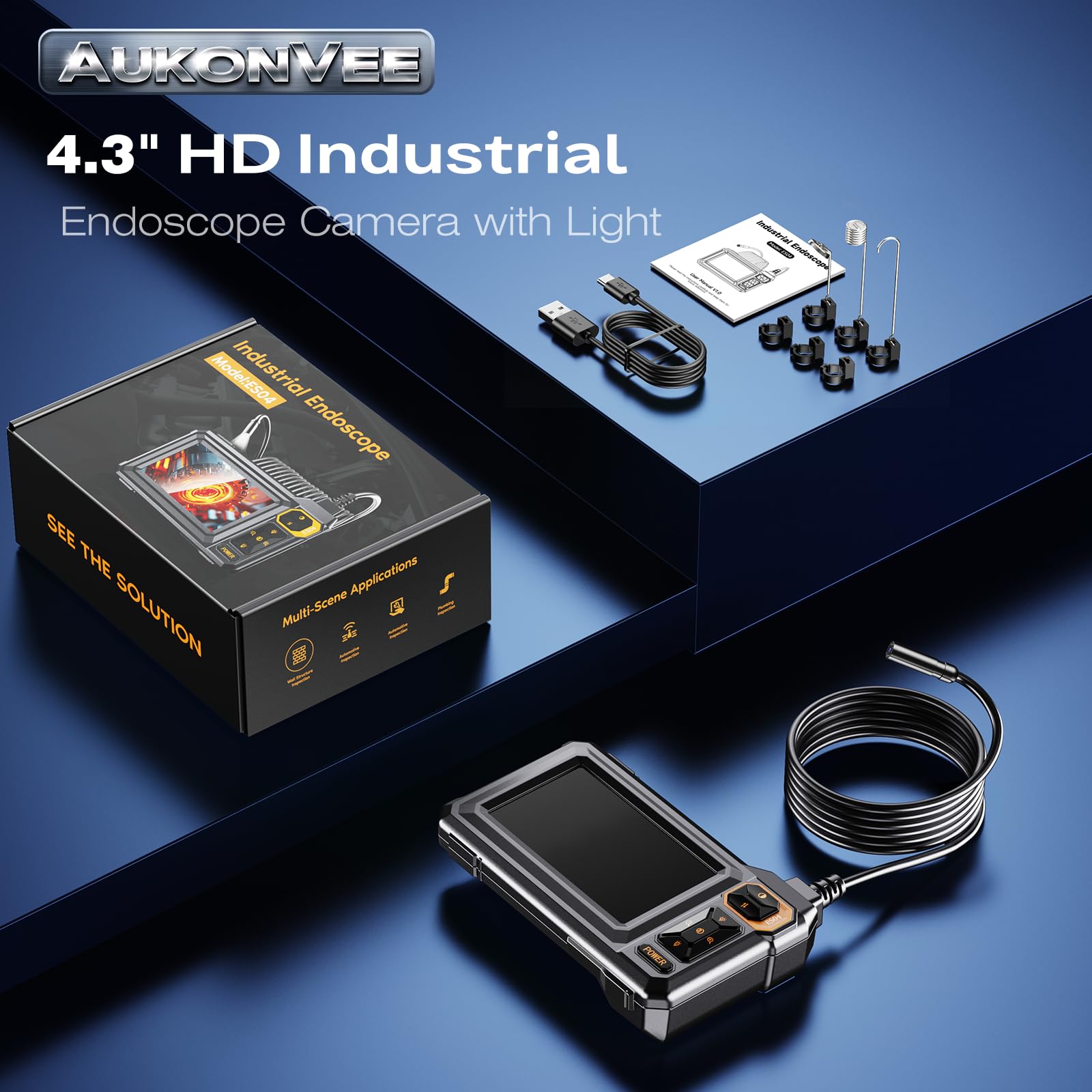 Endoscope Camera with Light, 1920P HD Borescope, 4.3" IPS Inspection Camera — Amazon image 9