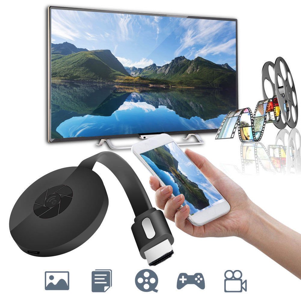 Push Treasure Miracast 1080P G2-4 Generation - Trasmettitore digitale HDMI per iOS/Android, Nero