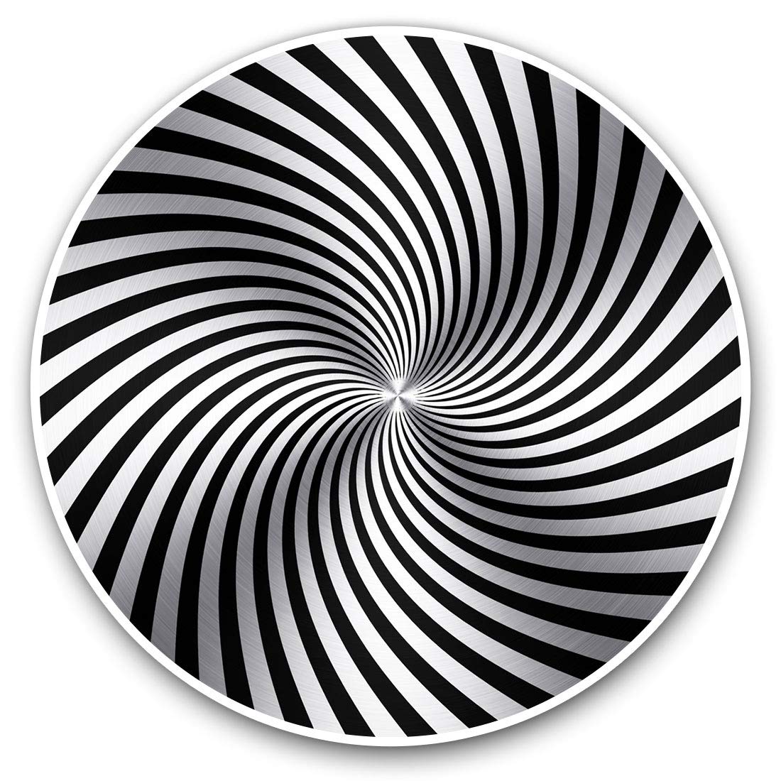 Destination Vinyl Ltd Spiral Illusion Black White 3794 Vinyl Stickers (Set Of 2) 15Cm - Spiral Illusion Black White Laptop Tablet Luggage Scrapbook #3794