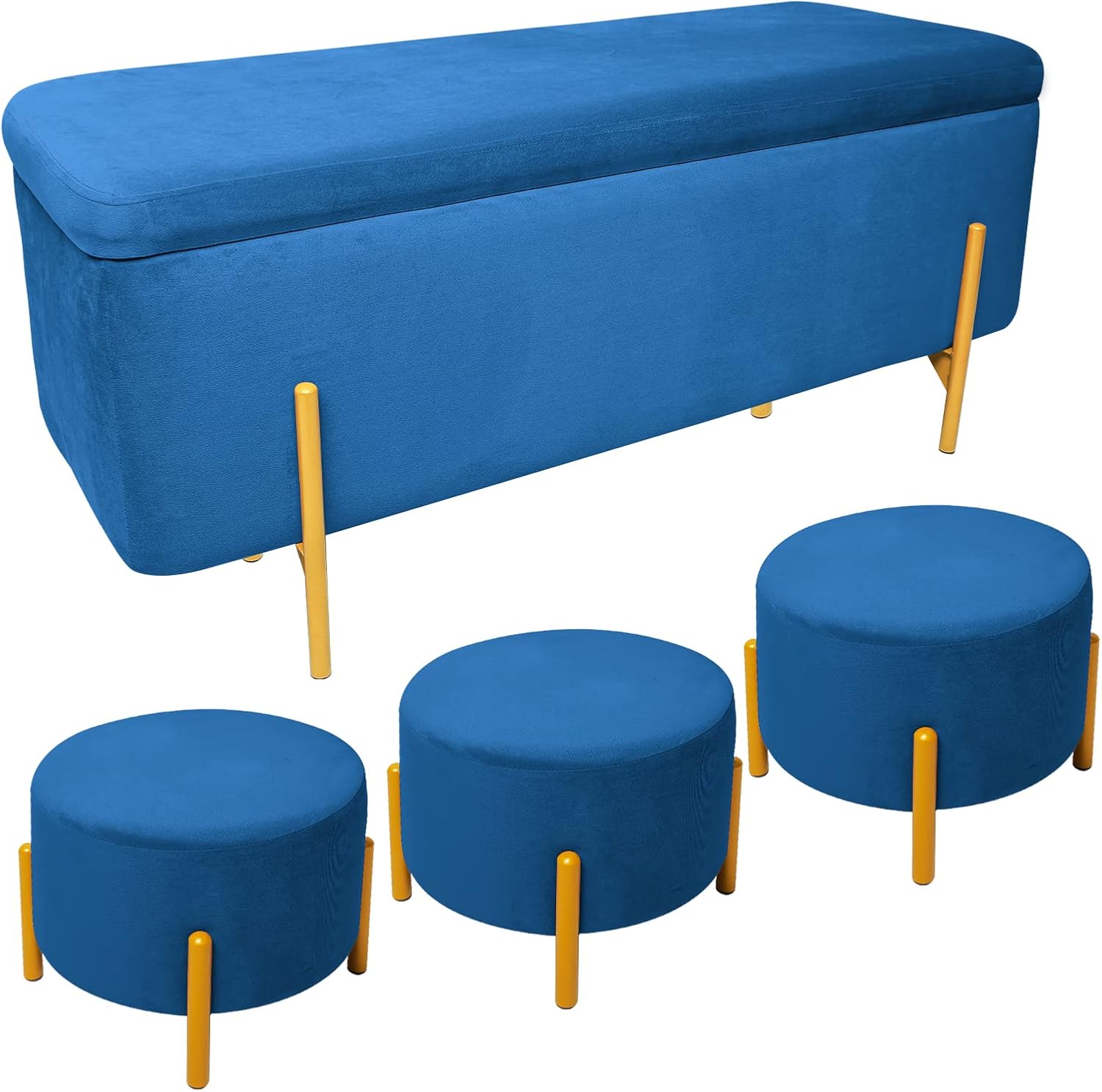Babion Ottoman Storage Bench with 3pcs Footrest Ottoman