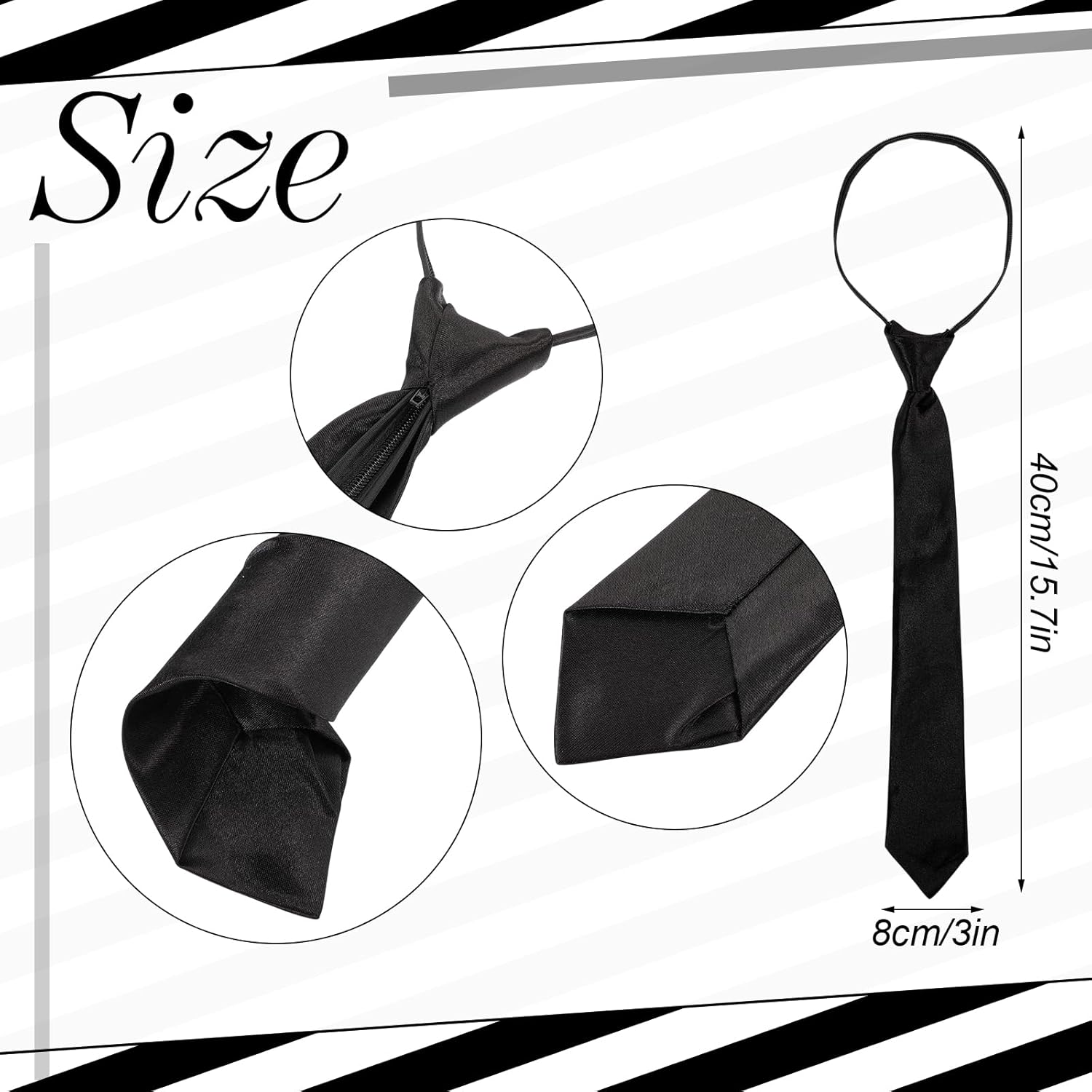 Women's Black White Striped Suit Include Blazer Length Pant with Green Wig and Tie for Halloween