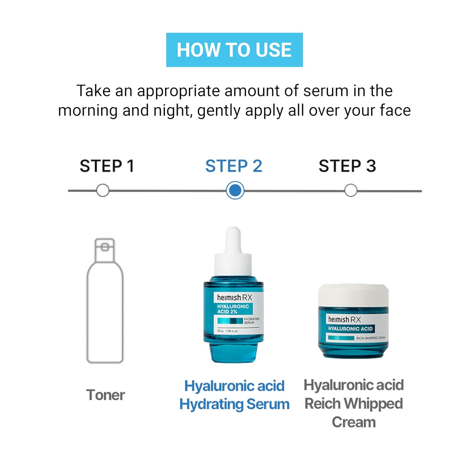 HEIMISH RX Hyaluronic Acid Hydrating Serum - Moisturizing Serum for face, Facial Serum for Sensitive skin, Non-greasy Formula with Hyaluronic Acid 2%, Panthenol, Korean Skincare, 35ml (1.18 fl. oz) - Image 6