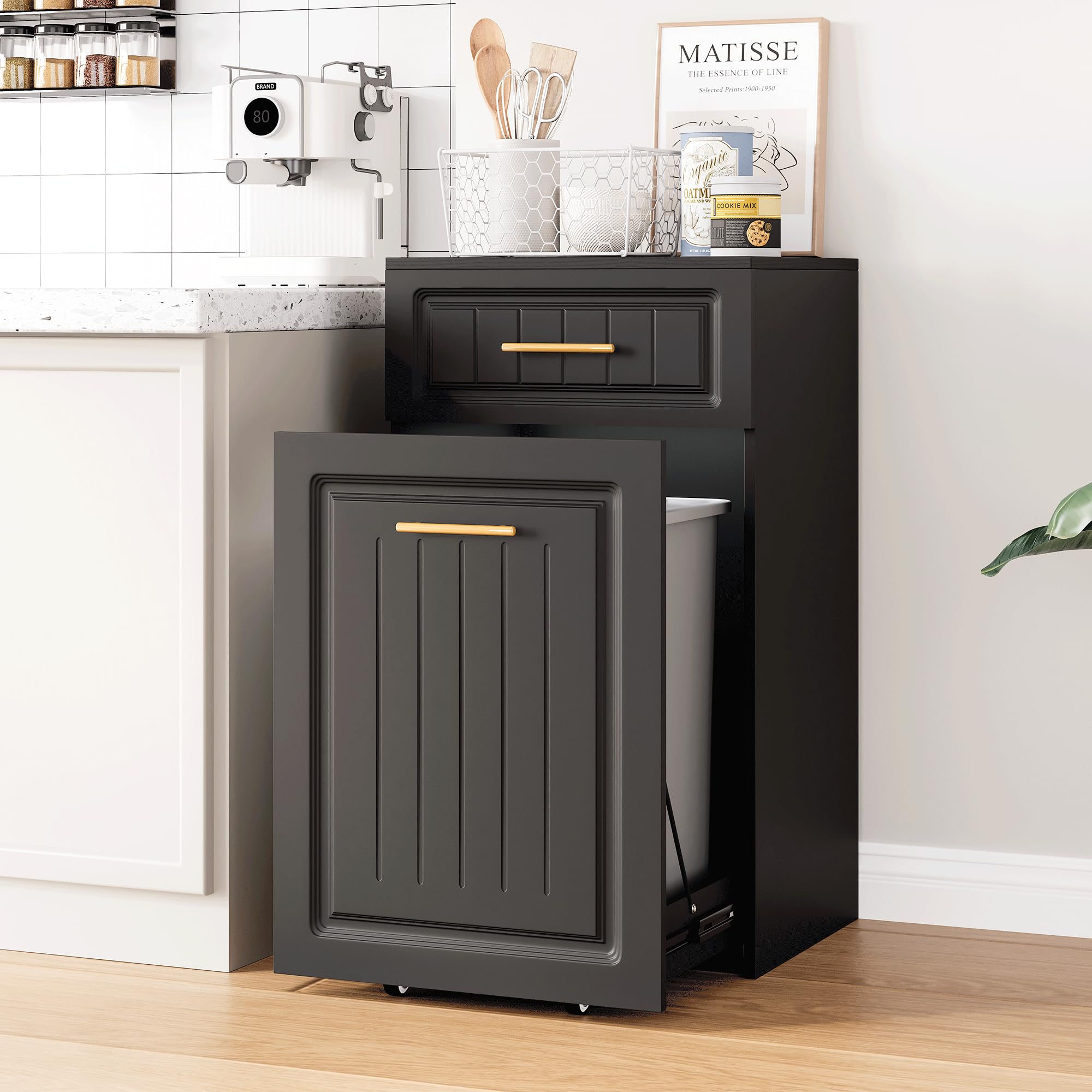 Amazon.com: ZIFTY 13 Gallon Pull Out Trash Can Cabinet Kitchen