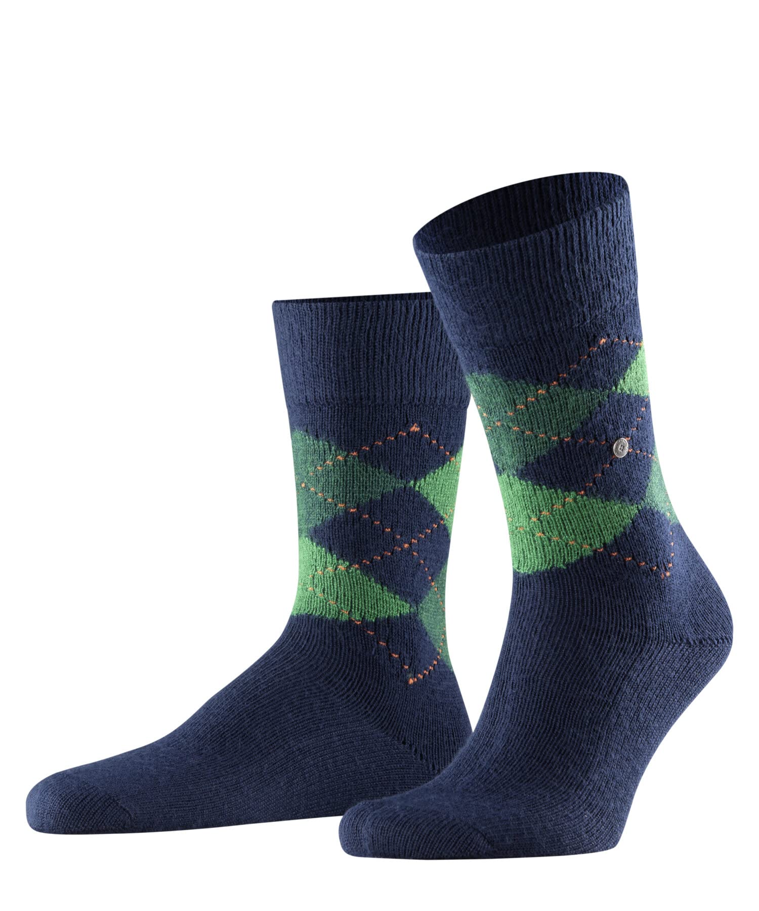 Burlington Socks Dark Blue Preston Socks - Argyle One Size