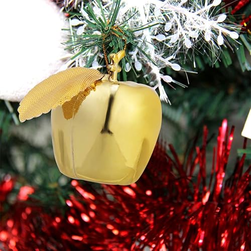 Miniatura 5 de Amosfun 24 adornos de manzanas navideñas inastillables para árbol de Navidad, decoración de fiesta de Navidad