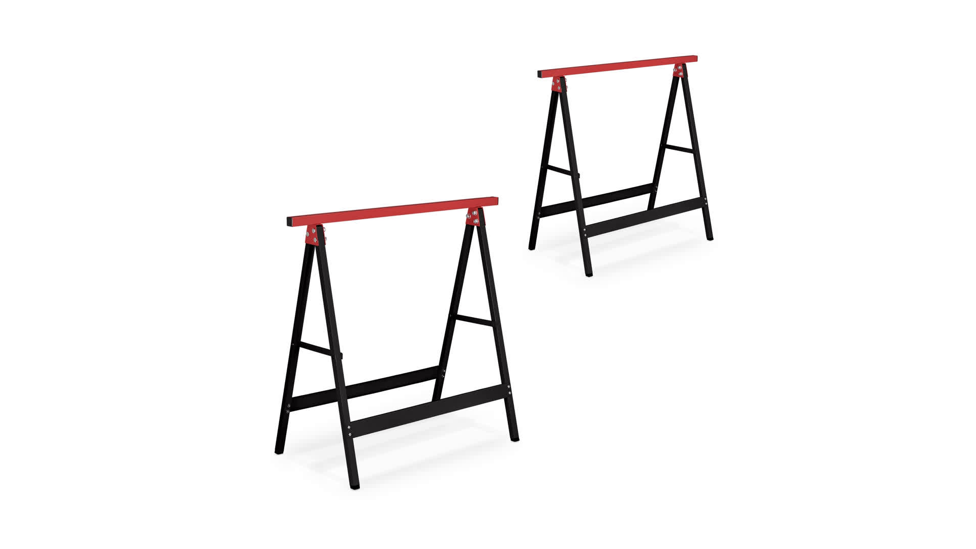 Cavalletti Da Lavoro 2 Pezzi Relaxdays - Pieghevoli, Carico 100kg, Acciaio Rosso, 75x78x40cm - Foto 7