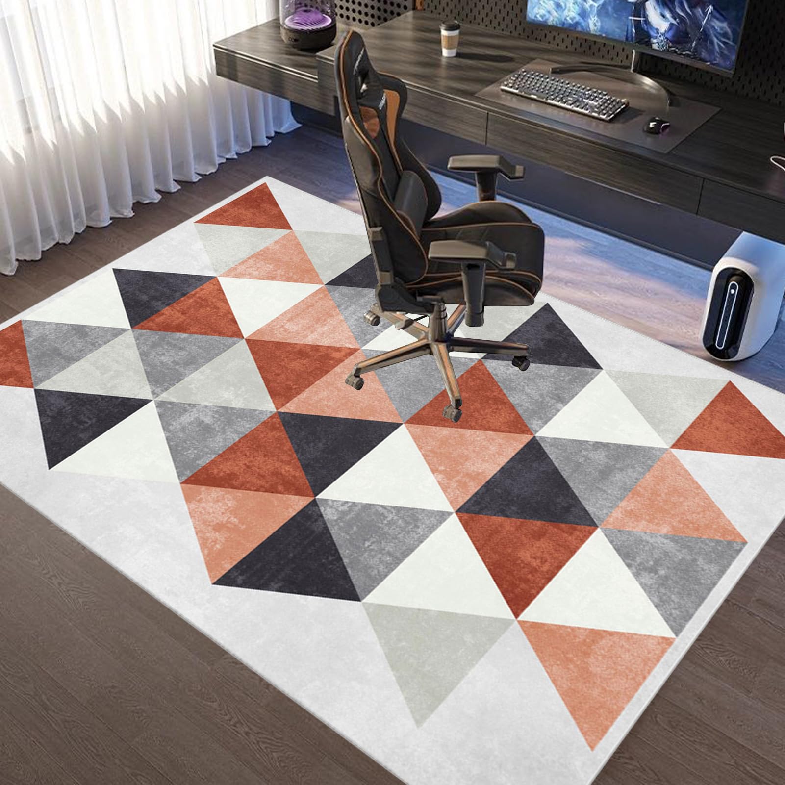 Bodenschutzmatte für Hartböden, Bürostuhl Unterlage für Parkett, Gaming Bodenmatte für Teppichböden, Stuhlmatte für Hartholzböden, 4 mm Dick, Mehrzweck-Stuhlteppich für Zuhause/Büro 100 x 140 cm