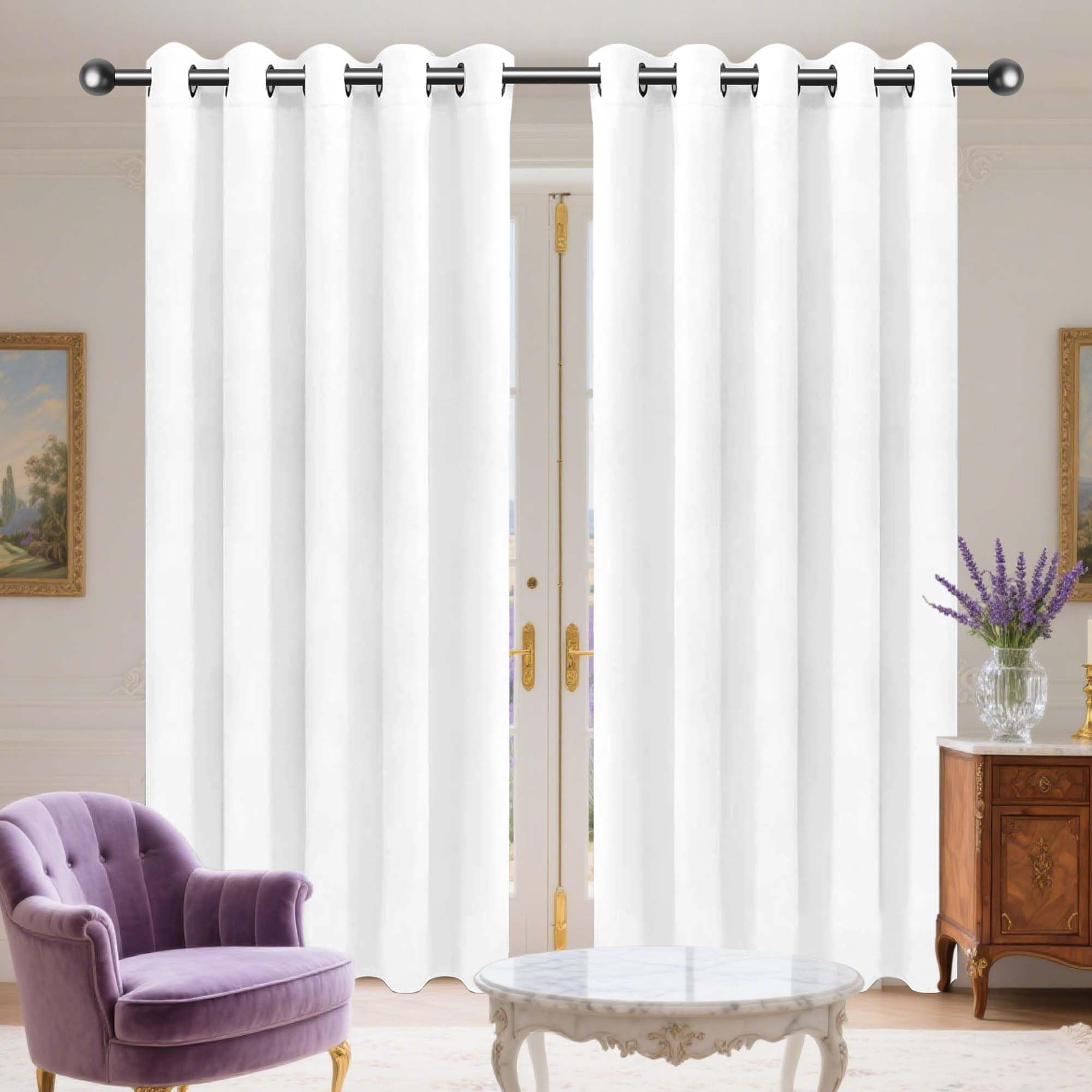 Rideaux occultants blancs de 360 x 270 cm pour grand salon lumineux