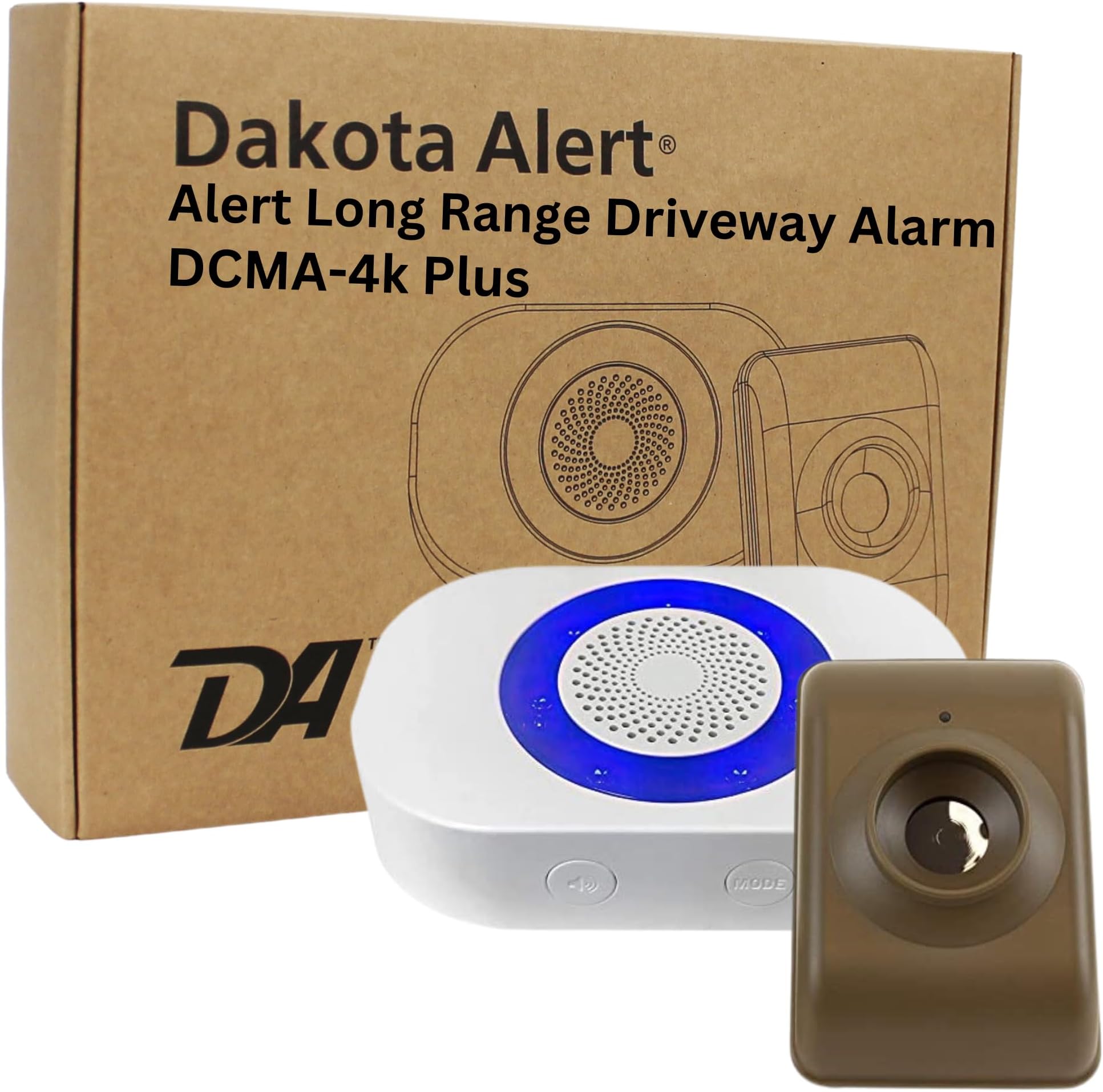 Long Range Driveway Alarm Motion Detector - DCMA-4k Plus One Mile Wireless Range Alarm System - DCMT-4000 Transmitter & RE-4k Plus Receiver-Use Outdoors, Driveways, Entrances & Backyards