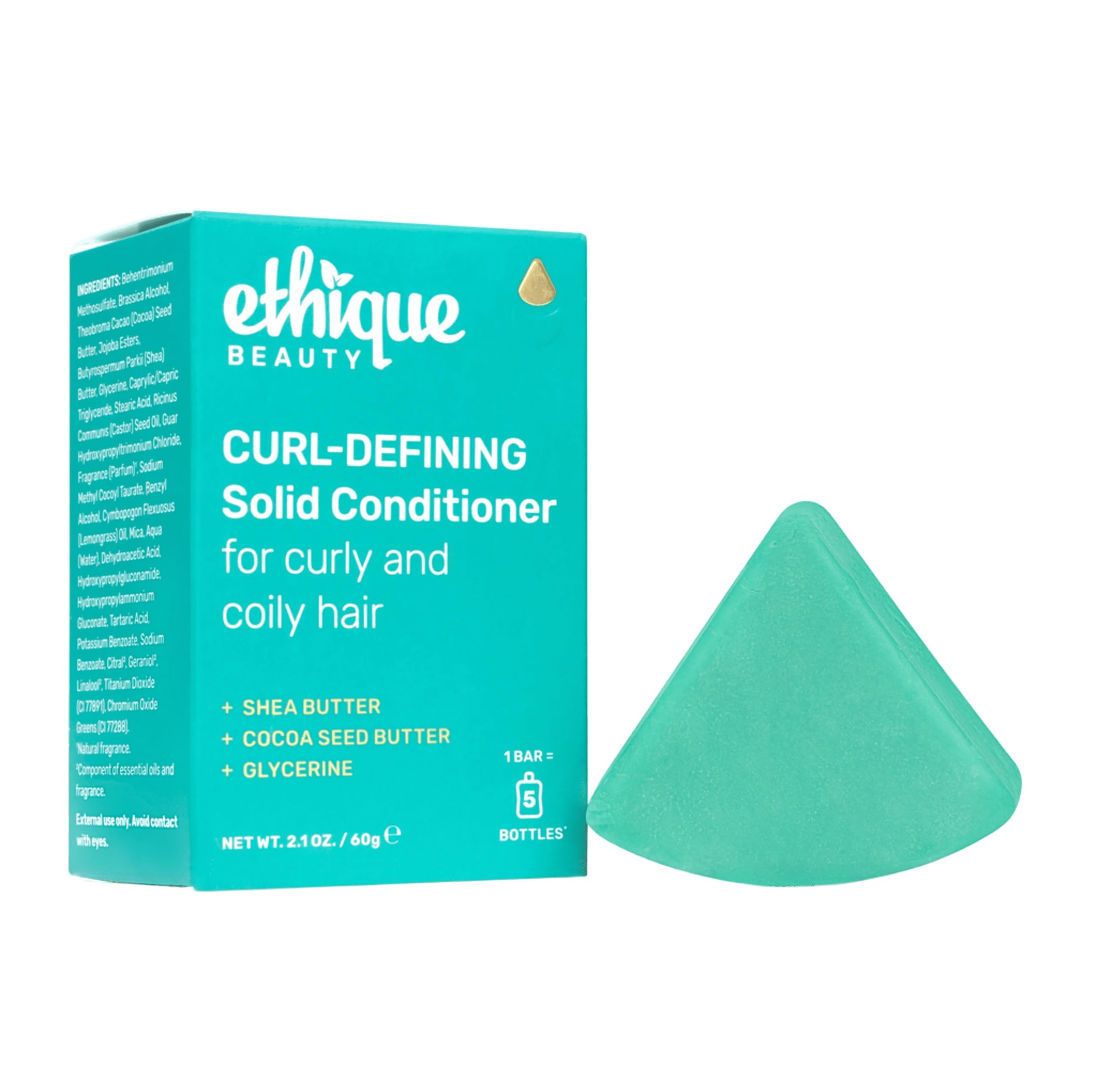 Ethique Curl-Defining Conditioner Bar with Shea Butter - Plastic-Free, Cruelty-Free, Vegan, 2.12 oz - Formerly Curliosity