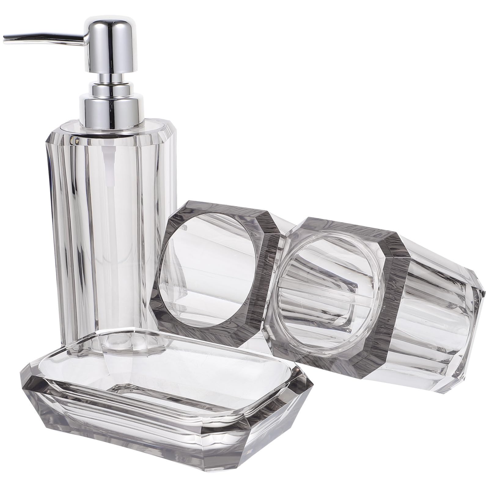 Acero Inoxidable Juego de Accesorios de Baño Acrílico