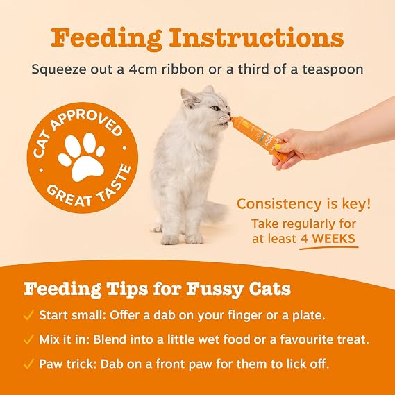 Zesty Paws Digestion & Prebiotics Paste for Cats | Helps Gut Health, Digestive Function & Immune Support | Contains Algal Oil, Postbiotics, Inulin, Vitamins C & E | Real Fish Flavour | 75g