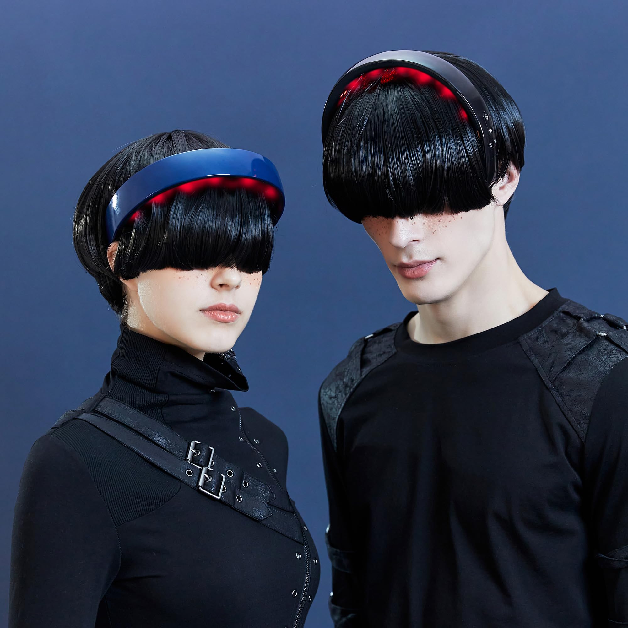 H2 Masajeador de cuero cabelludo con terapia láser de vibración, ultraligero y portátil, alivia los dolores de cabeza, mejora el crecimiento del cabello, azul