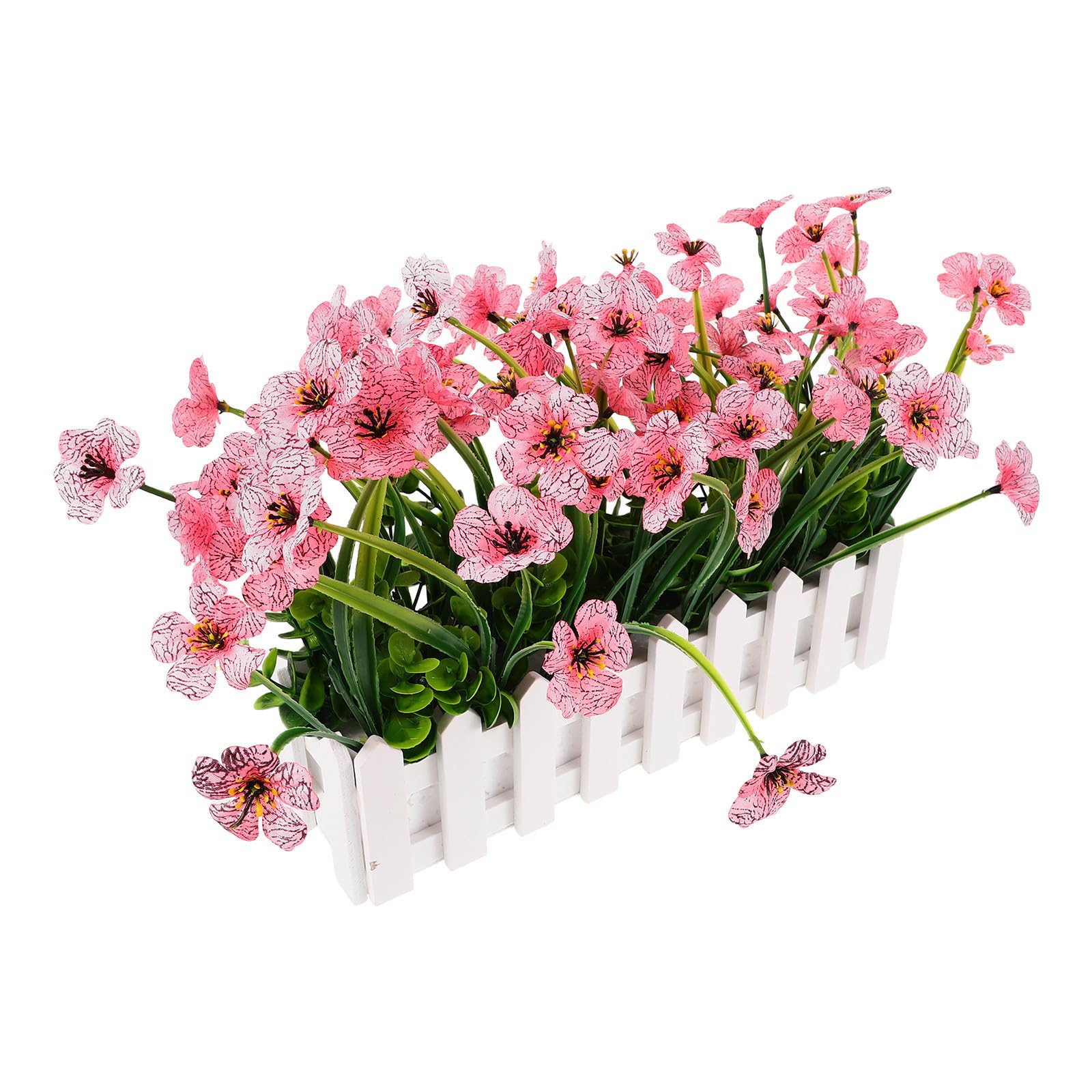 Flores artificiales de violeta realistas plantas decorativas con maceta