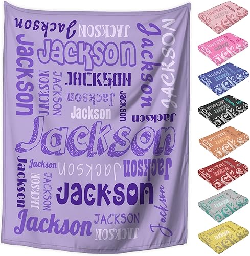 Manta personalizada con texto de nombre mantas de franela personalizadas para bebés adultos y niños regalo de cumpleaños día de San Valentín 30 x 40