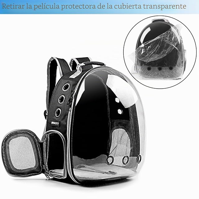 Foto 6 de 8 de Aukor Mochila para Gatos, Mochila de Burbujas, Mochila Transparente para Mascotas y Gatos, con ventilación