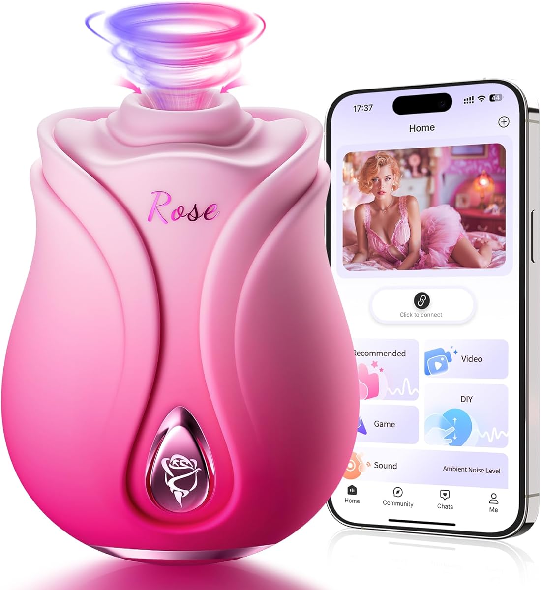 MOOLIGIRL Rose Sex Toy Sucking Vibrator - Womens Sex Toys Adult Toy with 10 Sucking & Vibrating, APP Control Rose Toy Clit Nipple Sucker Vibrators, Adult Toys Female Couples Sex Furniture Bedding