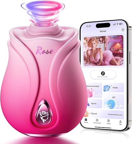 App-Controlled Rose Sucking Vibrator with 10 Sucking & Vibrating Modes