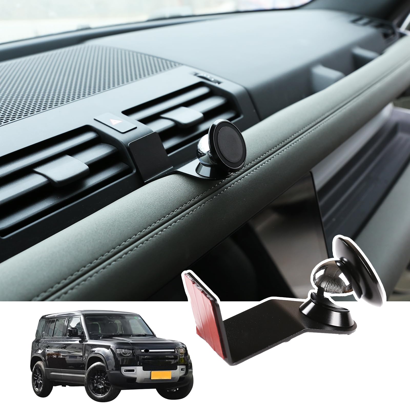 Bekantogy Car Phone Holder Aluminum Alloy Cell Phone Holder Car Dashboard Cell Phone Holder Compatible with Land Rover Defender 90 110 130 2020-2024 Models (Central Air Conditioning Outlet)
