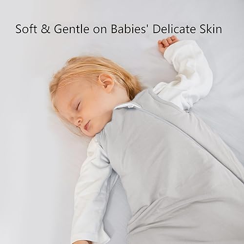 Miniatura 4 de Saco de dormir de bambú para bebés de 12 a 18 meses, 2.5 tog ultra suave, saco de dormir para bebés, unisex, con cremallera de 2 vías, transpirable,