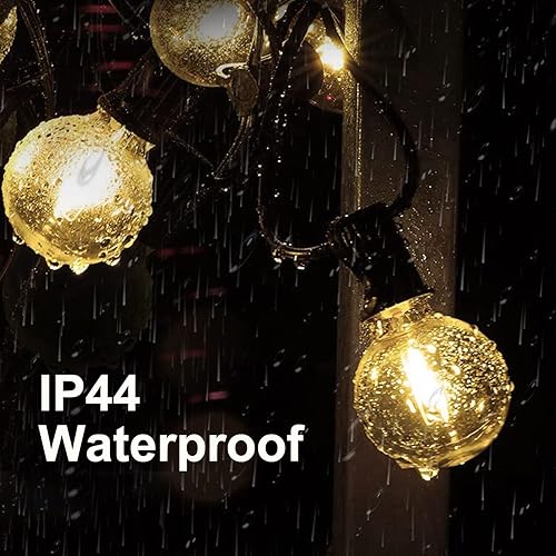 Miniatura 17 de Luces de Navidad multicolor para exteriores de 50 pies, G40 con 27 bombillas coloridas de cerámica (2 de repuesto), luces de bistró de Navidad LED