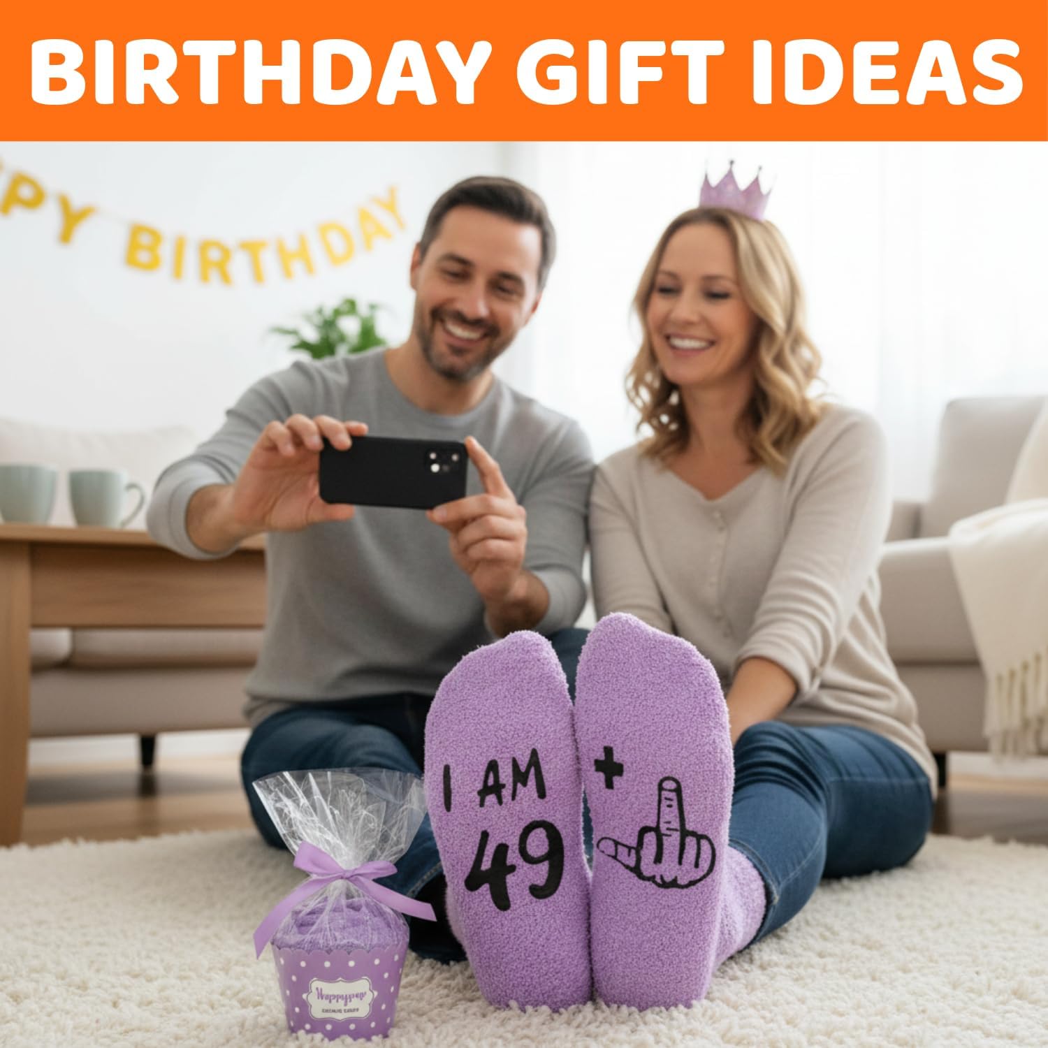 HAPPYPOP 50th Birthday Gifts Ideas - Socks for Turning 50 Year Old Friends Him Her Women Man - Image 3