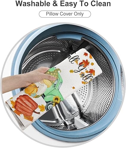 Miniatura 3 de Pumpkin Maple Leaf Gnome Truck Harvest Cojines Decorativos para Sala 18x18 Happy Fall Yall Cushion Covers Square Pillow Covers Decorative Throw