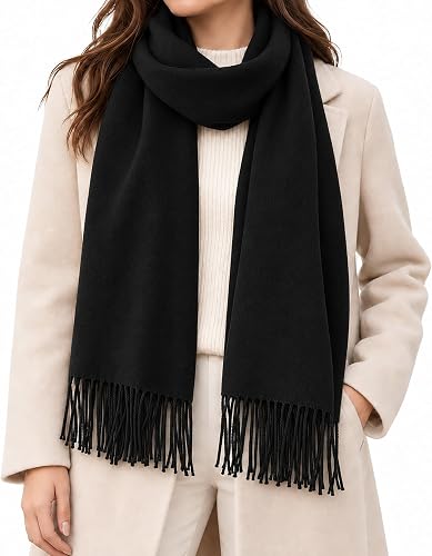 Winter Scarf for Women and Men Warm Large Shawl with Tassels 78.5 x 26.5 In