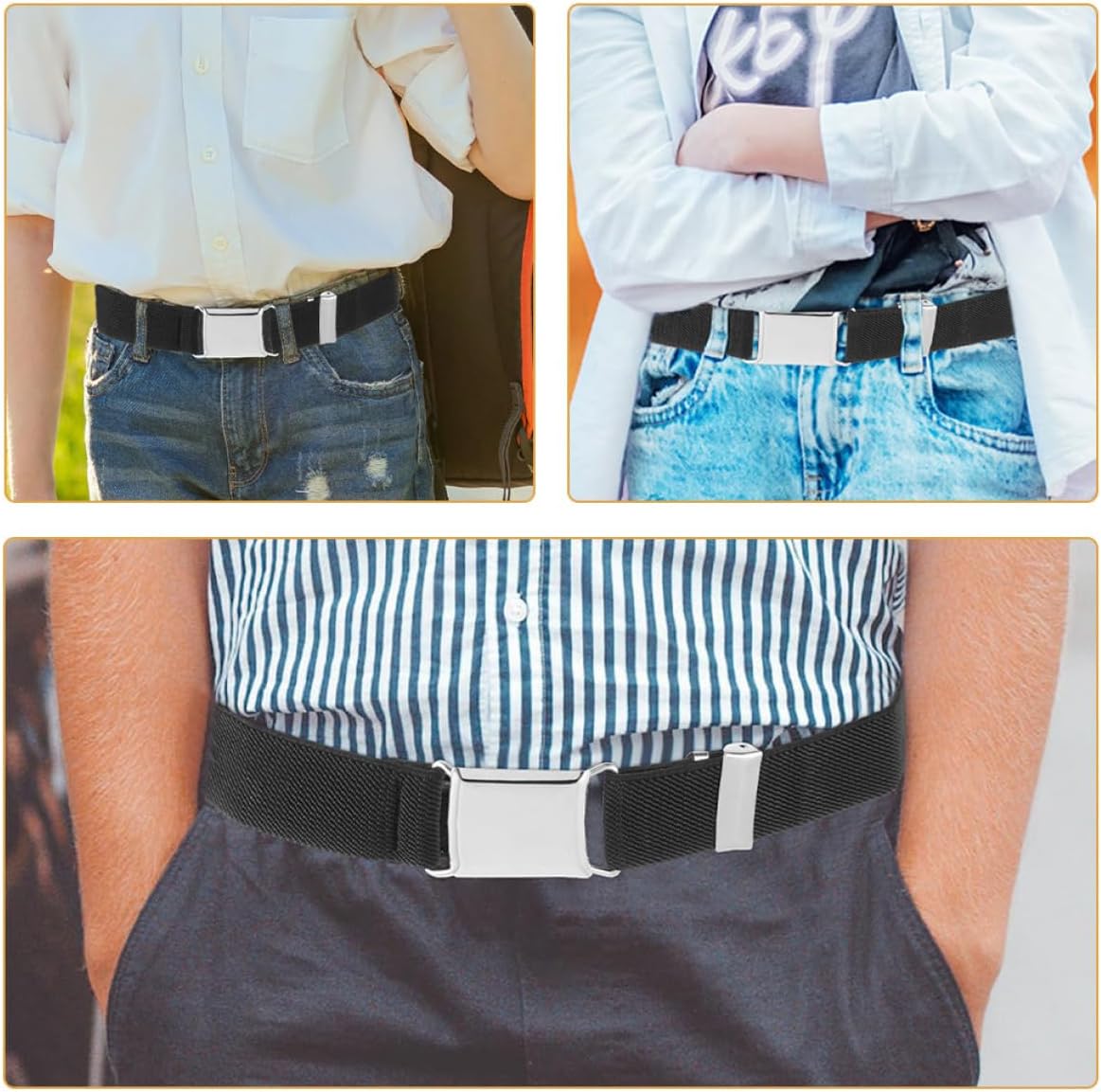 LIFKOME Boys Girls Elastic Band Pants Adjustable Waist Belts Boy Girl Elastic Belts