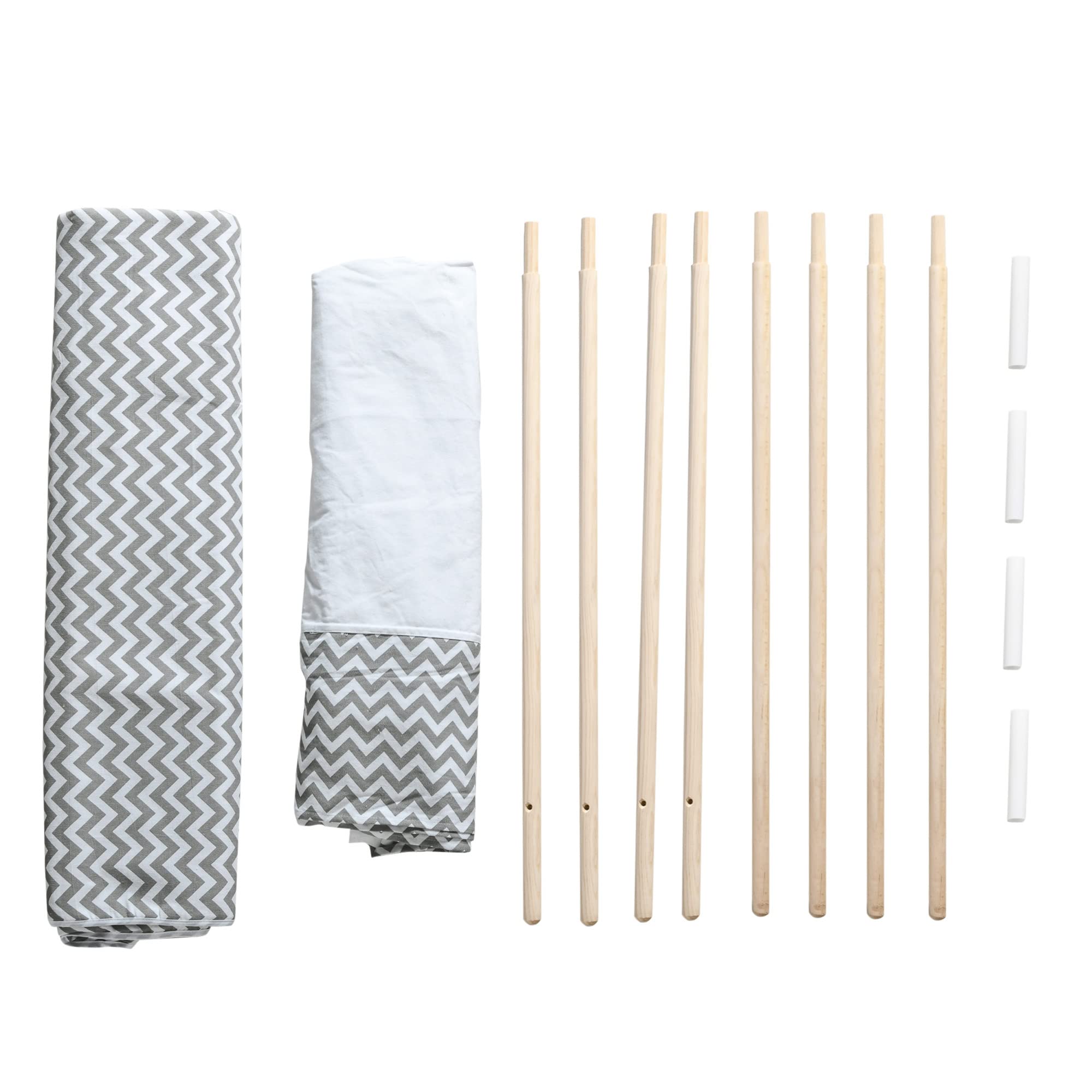HOMCOM Tipi Indio Tienda de Juego 1.2L x 1.2W x 1.55H m Gris Blanco