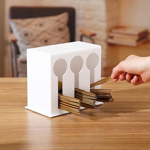 Miniatura 3 de Dispensador de utensilios de acrílico, organizador de cubiertos transparente para fiestas, cuchillos, cuchara y tenedor, soporte de cubiertos de