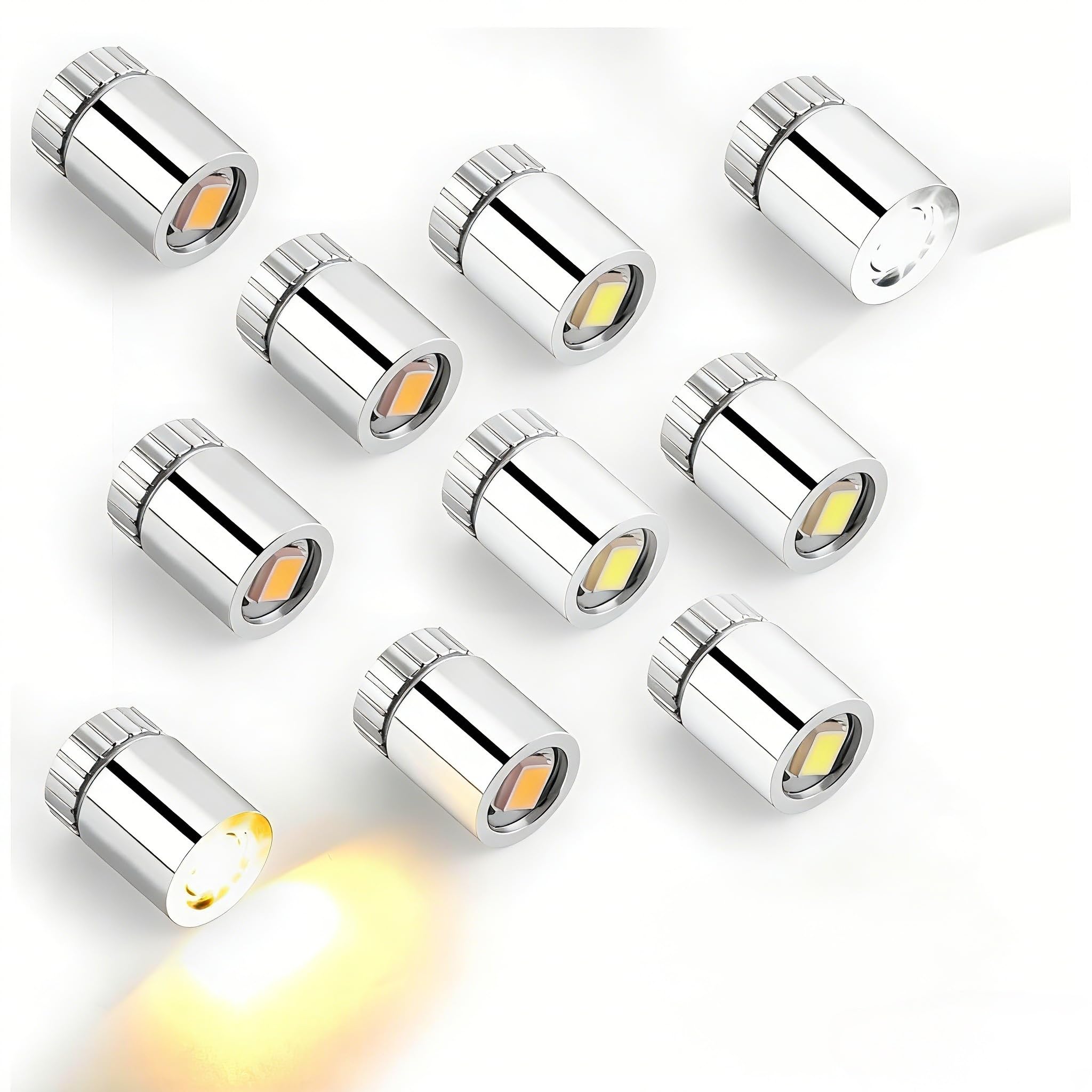 10-Piece Mini LED Lights Set, 5 Warm White and 5 Cool White Tiny Lights with Batteries, Premium Plastic Shell Small LED Lights for DIY Craft Doll House Lighting​and Decoration