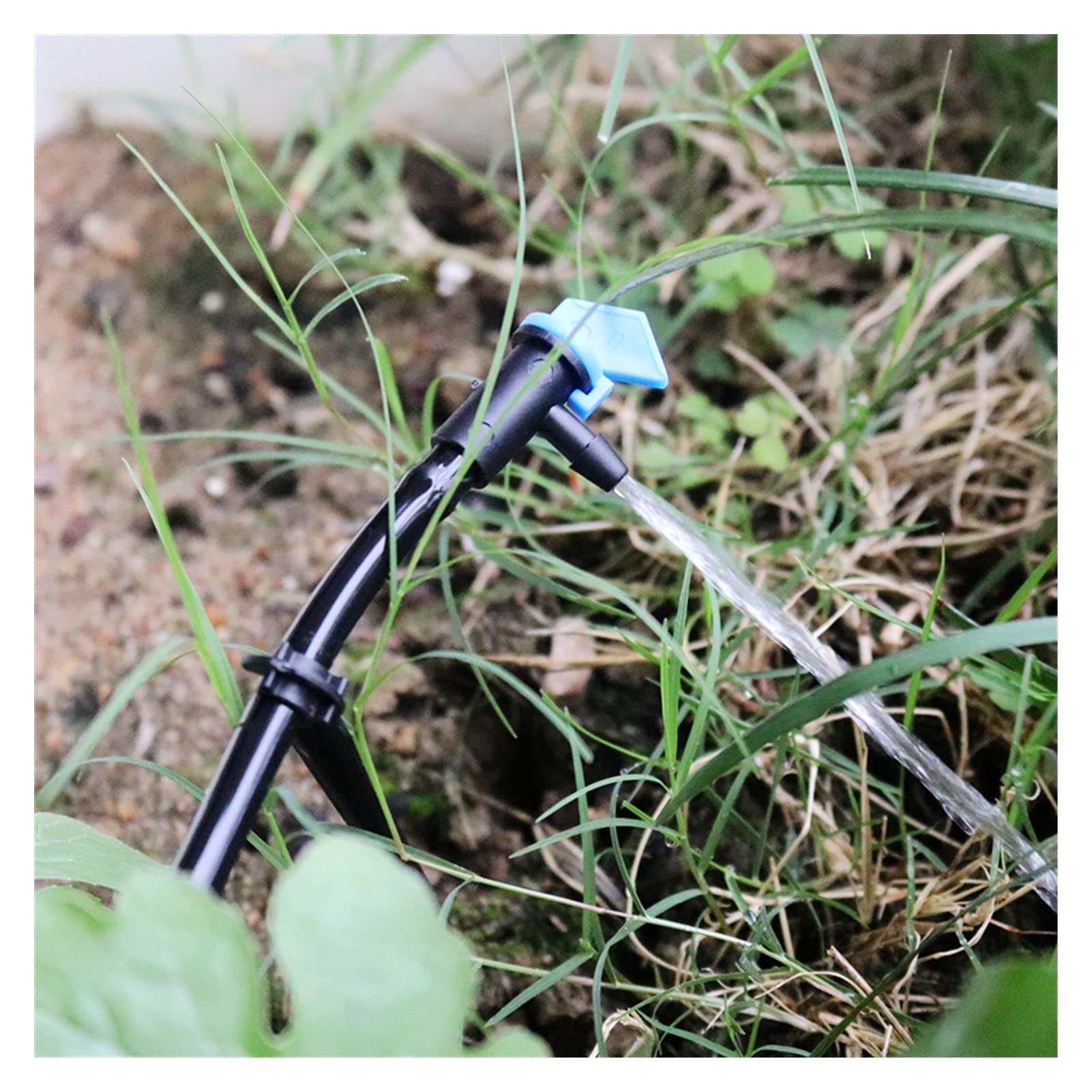 Conexión de fontanería para jardín, 100 unidades de 4 L, 8 L, 16 L, gotero, riego por goteo agrícola, riego por goteo, plantas de invernadero, rociador de riego (color: negro)