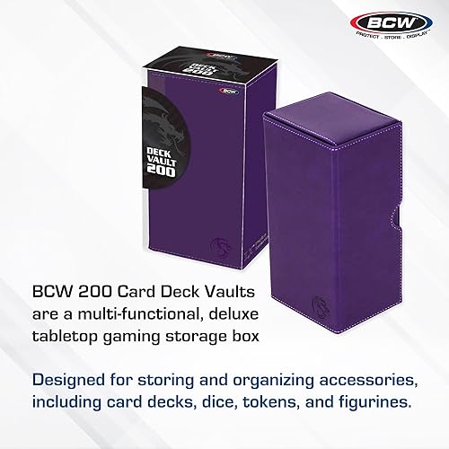 Vista 22 de BCW Deck Vault-LX 200 - Azul Estuche de cartas premium con capacidad de 100 tarjetas, cierre magnético y bandeja de dados Para Magic Commander