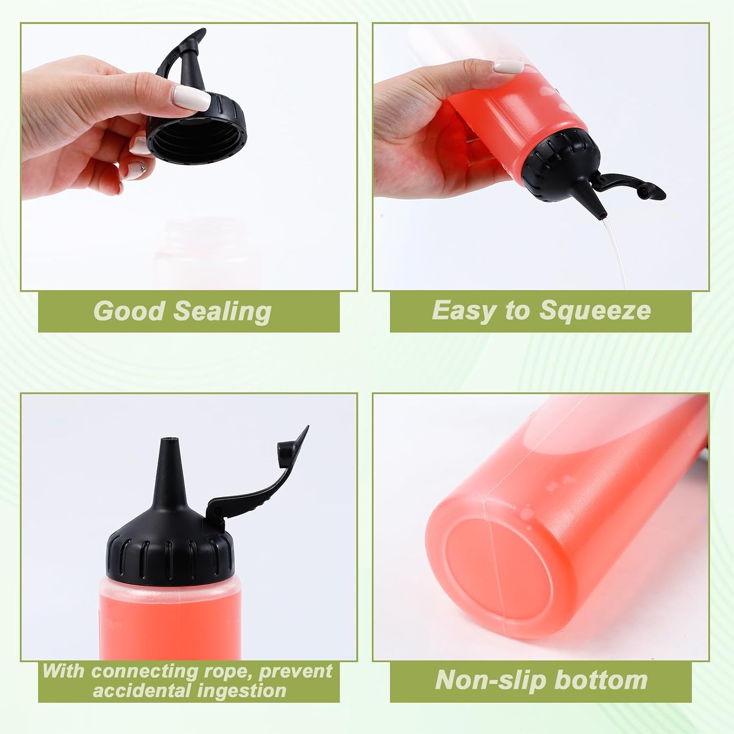 8 Pcs Condiment Squeeze Bottles, 12 Oz, Large