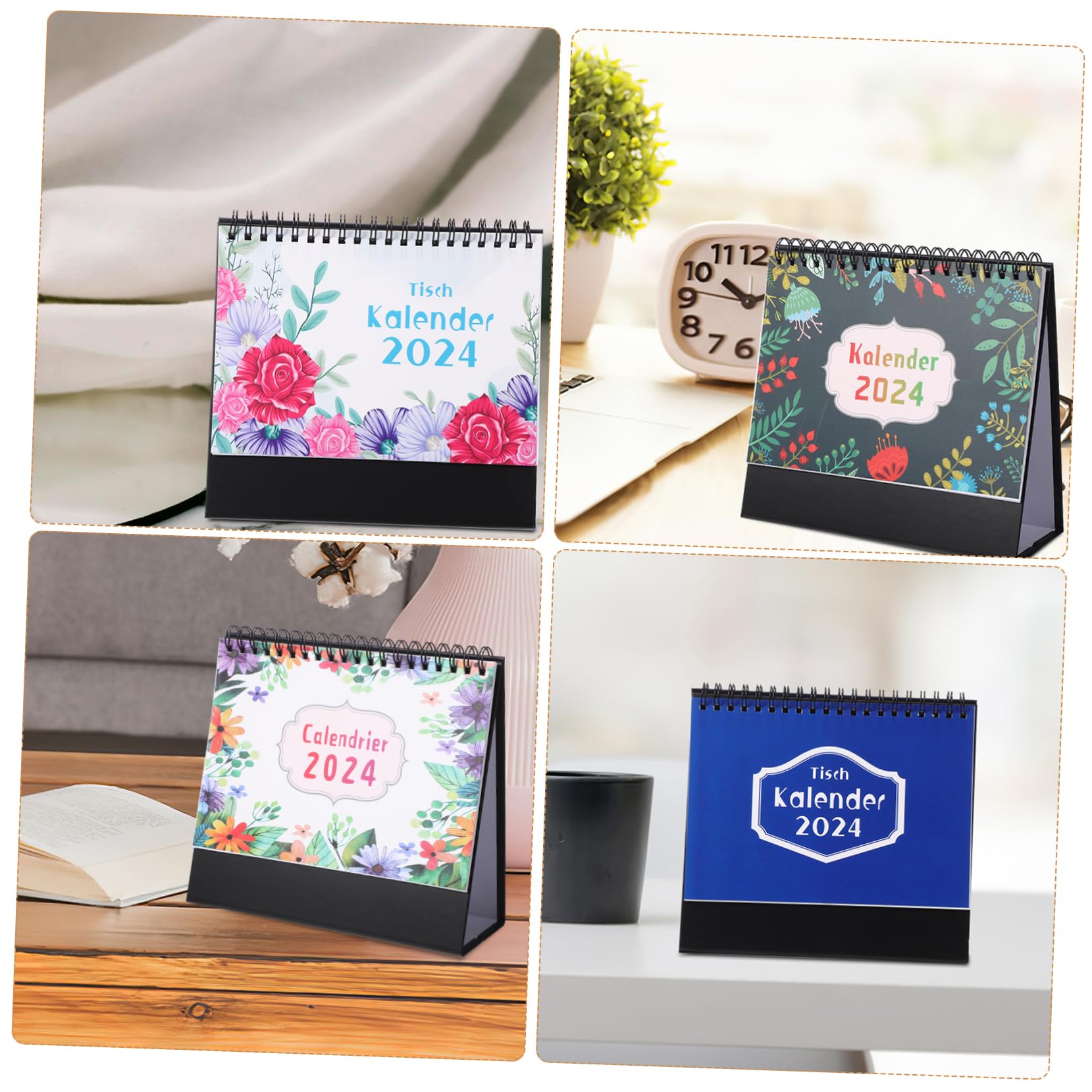 Tofficu 4stücke Büro Tischkalender Monatskalender für Schreibtisch Stehtischkalender Dekorativer Monatsplaner Tischkalender-dekoration Terminplaner Heimkalender Tischkalender-ornament